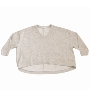 The Frankie Shop Baby Alpaca Sweater Small Beige Oversized Boxy Drop Shoulder